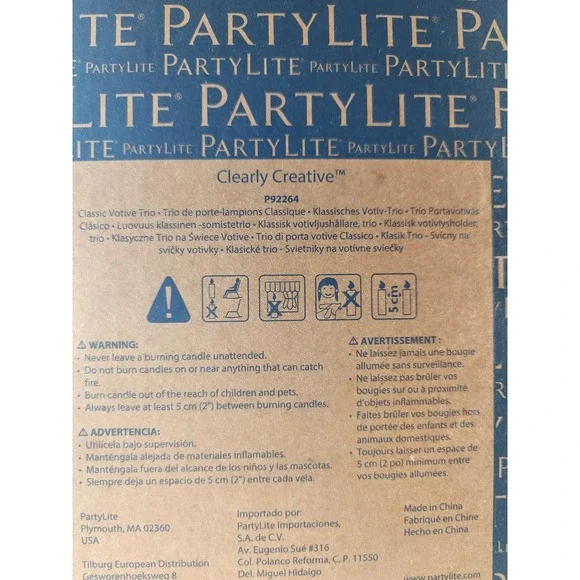 PARTYLITE Lot MAMA & BABY OWL CANDLE HOLDER Artiaian Owl Tea Light  & Clear Trio - Picture 4 of 5